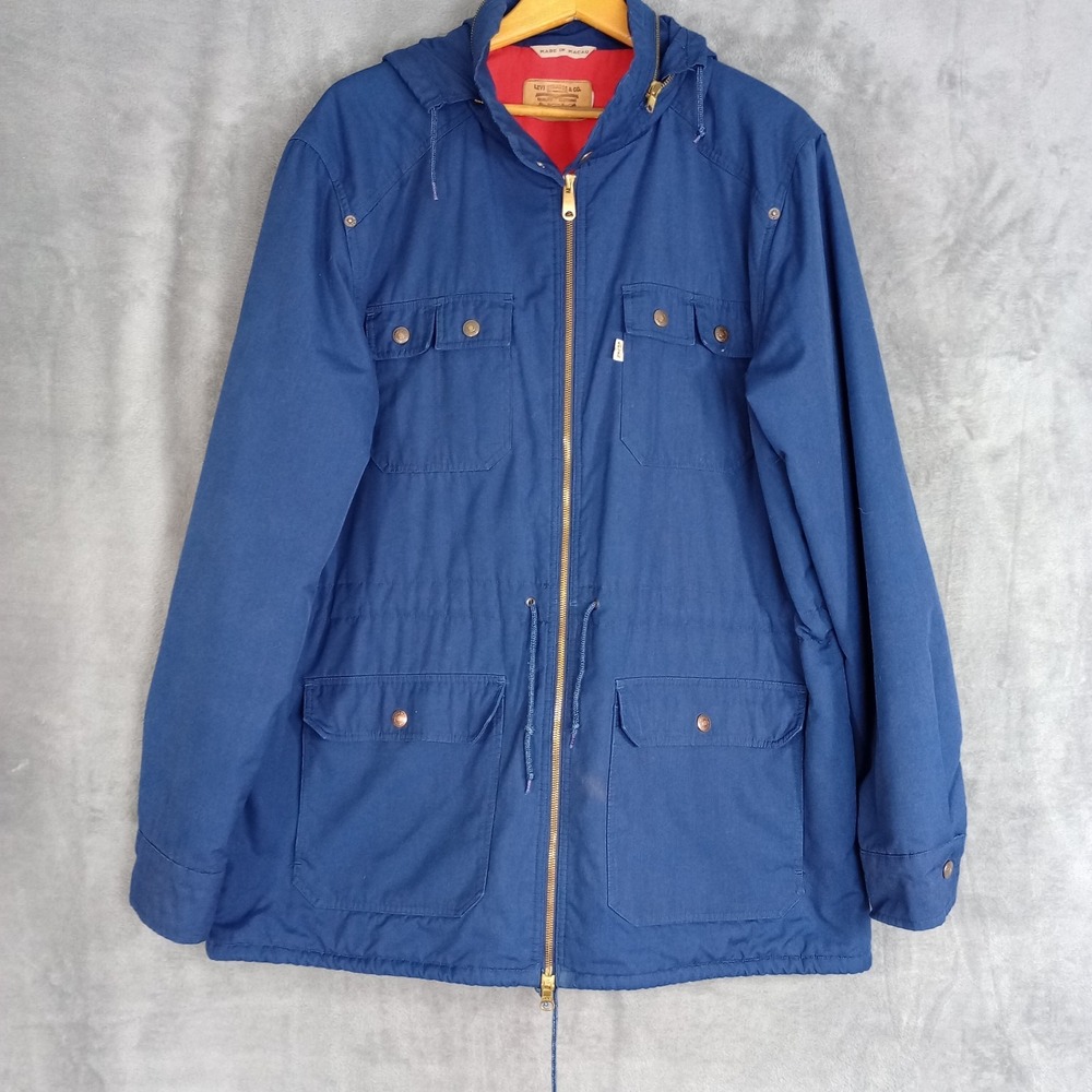 Vintage 80s Levi's Mountain Parka Type Jacket Mountain Coat Utility Pockets LG‎